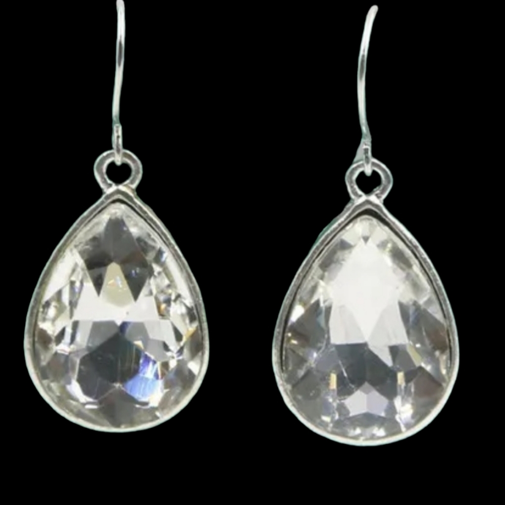 Silver Tone Teardrop Earrings